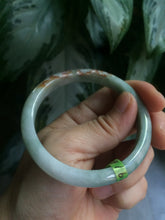 Load image into Gallery viewer, 54.6mm Type A 100% Natural white/green/red Jadeite Jade bangle N76

