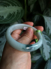 Load image into Gallery viewer, 54.9mm certified type A 100% Natural white/green jadeite jade bangle B74-1109
