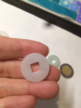 Load image into Gallery viewer, 18-19.6mm Type A 100% Natural sunny green/ light purple/white Jadeite Jade ancient Chinese coin pendant group AT75
