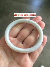 Load image into Gallery viewer, Sale! type A 100% 47-49mm Natural green/white round cut Jadeite jade bangle AG3 for kids or small hands group 7
