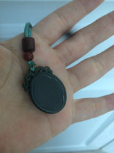 Load image into Gallery viewer, 100% Natural dark green/black Jade blessed fortune pendant HT7 Add on item! not sale individually
