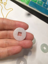 Load image into Gallery viewer, 18-19.6mm Type A 100% Natural sunny green/ light purple/white Jadeite Jade ancient Chinese coin pendant group AT75
