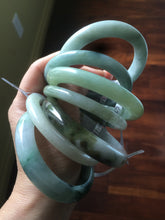 Load image into Gallery viewer, Sale! Type A 100% Natural dark green/white/black Jadeite Jade bangle with defects group 3
