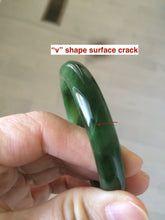 Load image into Gallery viewer, 50.8 mm 100% Natural dark green nephrite Jade (碧玉) bangle R11
