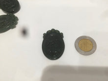 Load image into Gallery viewer, 100% Natural dark green/black Jade blessed fortune pendant HT7 Add on item! not sale individually
