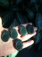 Load image into Gallery viewer, 100% Natural dark green/black Jade blessed fortune pendant HT7 Add on item! not sale individually
