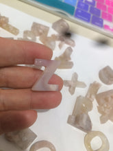 Load image into Gallery viewer, 100% natural icy Madagascar cherry blossoms agate Initial letters X81 (Add on item, not sale individually)
